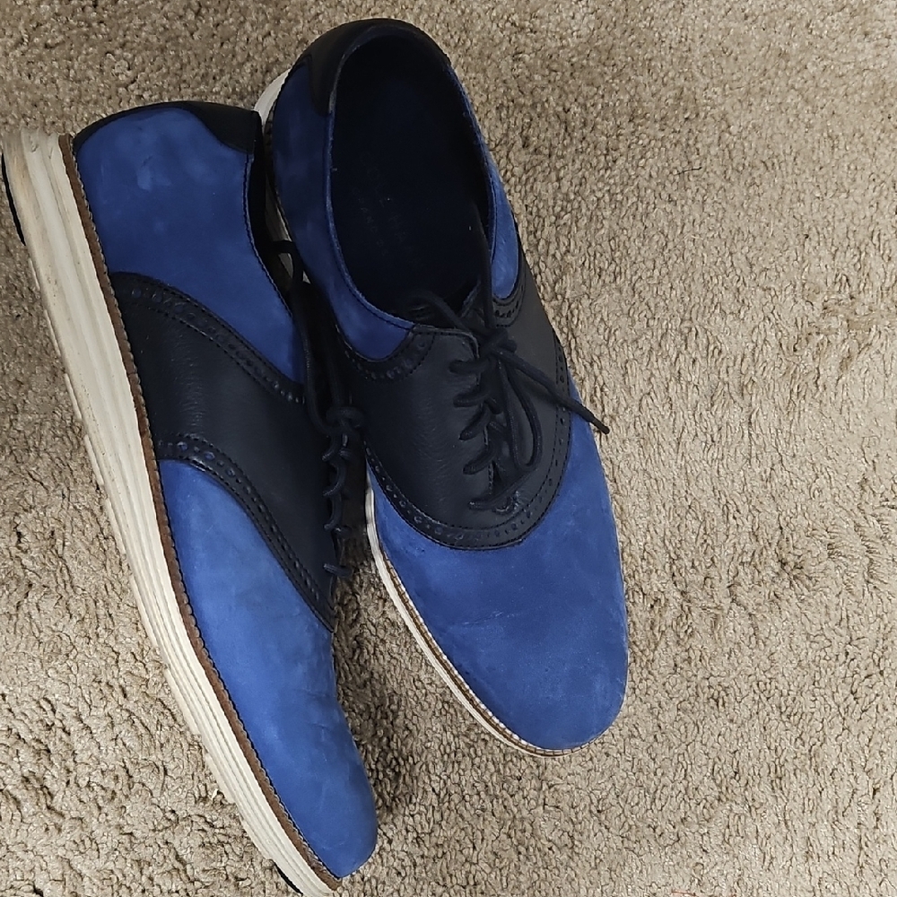 Men's Blue & Black Oxford Shoes